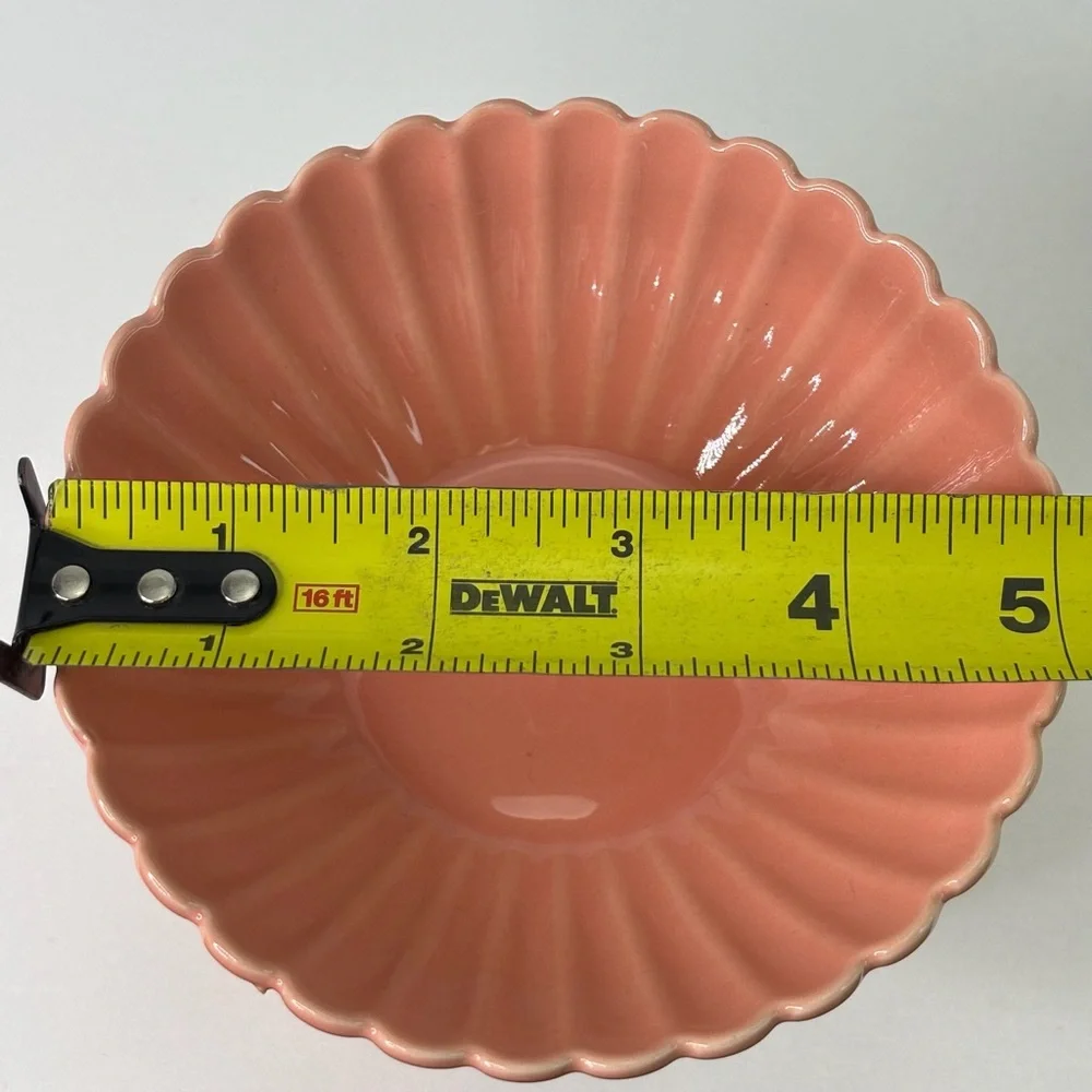 Dexypaws: Elevated Ceramic Bowl For Cats - Peach Tone Flower 8.45oz Capacity